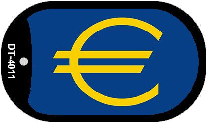 Euro Flag Scroll Metal Novelty Dog Tag Necklace DT-4011