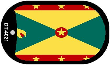 Grenada Flag Scroll Metal Novelty Dog Tag Necklace DT-4021