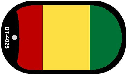 Guinea Flag Scroll Metal Novelty Dog Tag Necklace DT-4026