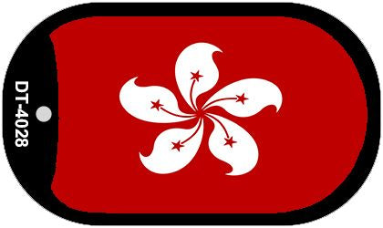 Hong Kong Flag Scroll Metal Novelty Dog Tag Necklace DT-4028