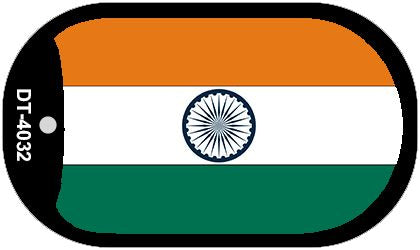 India Flag Scroll Metal Novelty Dog Tag Necklace DT-4032