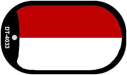 Indonesia Flag Scroll Metal Novelty Dog Tag Necklace DT-4033