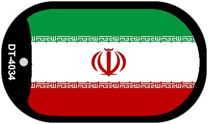 Iran Flag Scroll Metal Novelty Dog Tag Necklace DT-4034