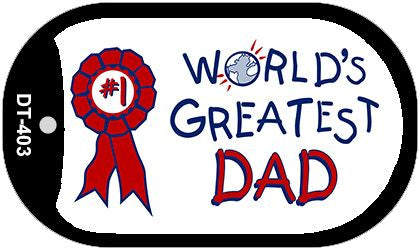 Worlds Greatest Dad Novelty Metal Dog Tag Necklace DT-403