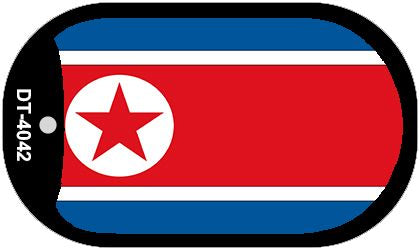 North Korea Flag Scroll Metal Novelty Dog Tag Necklace DT-4042