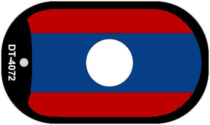 Laos Flag Metal Novelty Dog Tag Necklace DT-4072