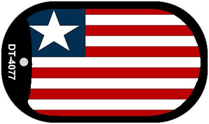 Liberia Flag Metal Novelty Dog Tag Necklace DT-4077