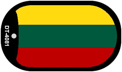 Lithuania Flag Metal Novelty Dog Tag Necklace DT-4081