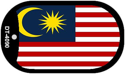 Malaysia Flag Metal Novelty Dog Tag Necklace DT-4090