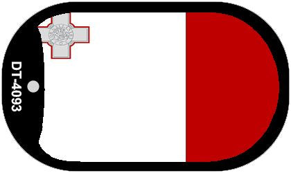 Malta Flag Metal Novelty Dog Tag Necklace DT-4093