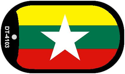 Myanmar Flag Metal Novelty Dog Tag Necklace DT-4103