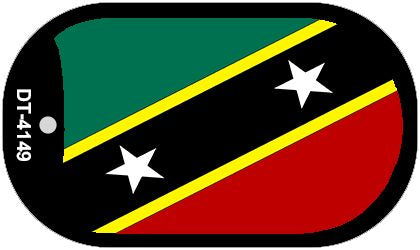St Kitts-Nevis Flag Metal Novelty Dog Tag Necklace DT-4149