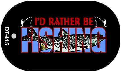 Id Rather Be Fishing Novelty Metal Dog Tag Necklace DT-415