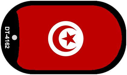 Tunisia Flag Metal Novelty Dog Tag Necklace DT-4162