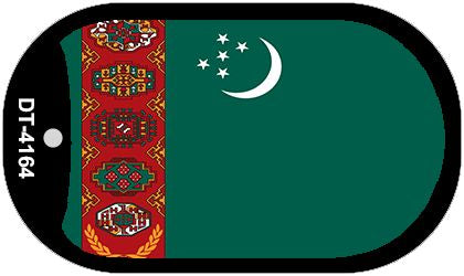 Turkmenistan Flag Metal Novelty Dog Tag Necklace DT-4164