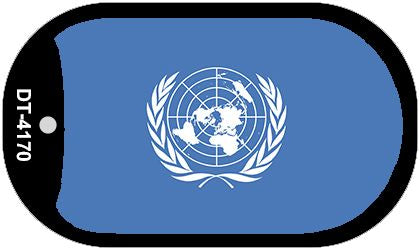 United Nations Flag Metal Novelty Dog Tag Necklace DT-4170