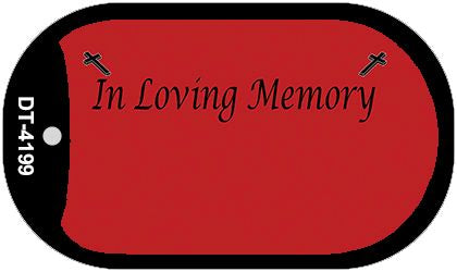In Loving Memory Red Novelty Metal Dog Tag Necklace DT-4199
