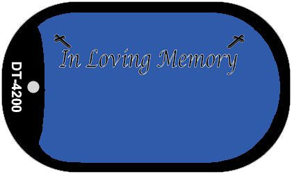 In Loving Memory Blue Novelty Metal Dog Tag Necklace DT-4200