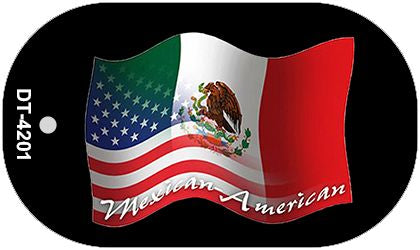 Mexican American Flag Metal Novelty Dog Tag Necklace DT-4201
