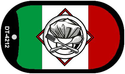 Chef Italy Flag Metal Novelty Dog Tag Necklace DT-4212