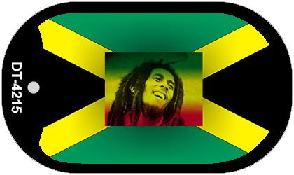 Bob Marley Jamaica Flag Metal Novelty Dog Tag Necklace DT-4215