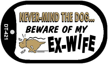 Beware of Wife Novelty Metal Dog Tag Necklace DT-421