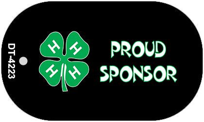 4-H Proud Sponsor Novelty Metal Dog Tag Necklace DT-4223