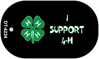 I Support 4-H Novelty Metal Dog Tag Necklace DT-4224
