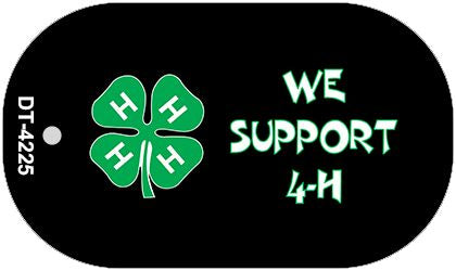 We Support 4-H Novelty Metal Dog Tag Necklace DT-4225