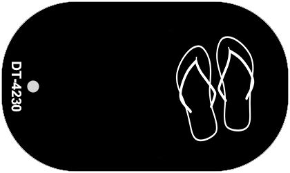 Flip Flops Offset Novelty Metal Dog Tag Necklace DT-4230