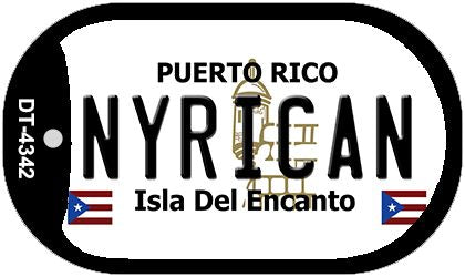 Nyrican Puerto Rico Metal Novelty Dog Tag Necklace DT-4342