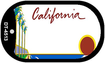 California State Blank Novelty Metal Dog Tag Necklace DT-4513
