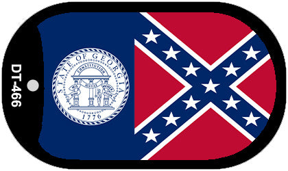 Georgia State Flag Metal Novelty Dog Tag Necklace DT-466