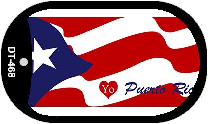 I love Puerto Rico Flag Metal Novelty Dog Tag Necklace DT-468