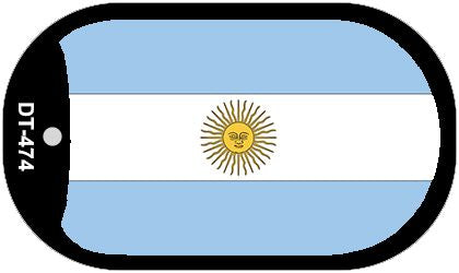 Argentina Flag Scroll Metal Novelty Dog Tag Necklace DT-474