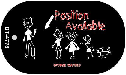 Position Avaliable Wife Novelty Metal Dog Tag Necklace DT-4778