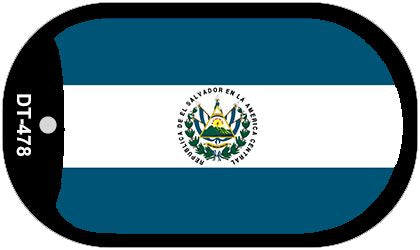 El Salvador Flag Scroll Metal Novelty Dog Tag Necklace DT-478