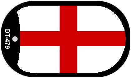 England Flag Scroll Metal Novelty Dog Tag Necklace DT-479