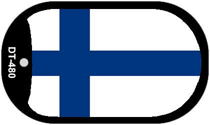 Finland Flag Scroll Metal Novelty Dog Tag Necklace DT-480