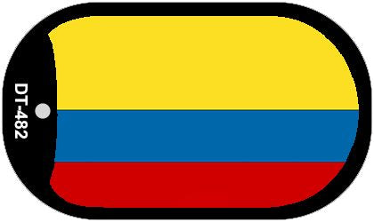 Colombia Flag Scroll Metal Novelty Dog Tag Necklace DT-482