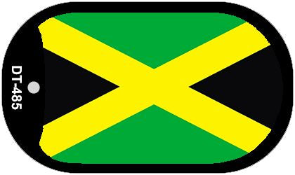 Jamaica Flag Scroll Metal Novelty Dog Tag Necklace DT-485