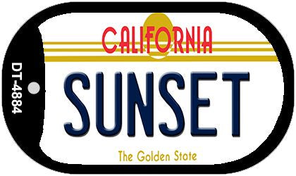Sunset California Novelty Metal Dog Tag Necklace DT-4884