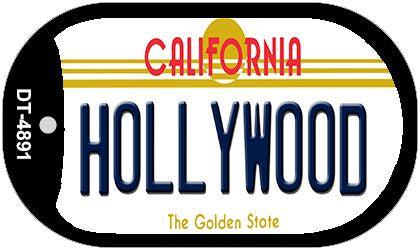 Hollywood California Novelty Metal Dog Tag Necklace DT-4891