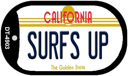 Surfs Up California Novelty Metal Dog Tag Necklace DT-4903