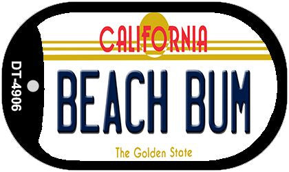 Beach Bum California Novelty Metal Dog Tag Necklace DT-4906