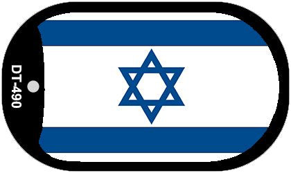 Israel Flag Scroll Metal Novelty Dog Tag Necklace DT-490