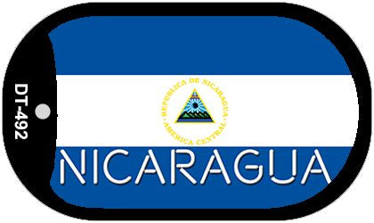 Nicaragua Flag Scroll Metal Novelty Dog Tag Necklace DT-492