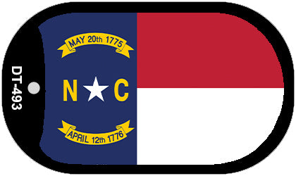 North Carolina State Flag Metal Novelty Dog Tag Necklace DT-493