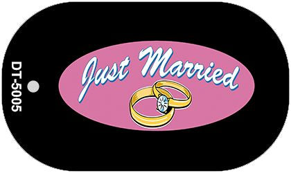 Just Married Novelty Novelty Metal Dog Tag Necklace DT-5005