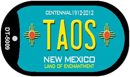 Taos Teal New Mexico Novelty Metal Dog Tag Necklace DT-5009